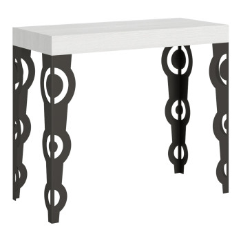 Karamay Premium console table with anthracite legs - Karamay Premium extendable console table 90x40/300 cm with white ash wood and anthracite legs