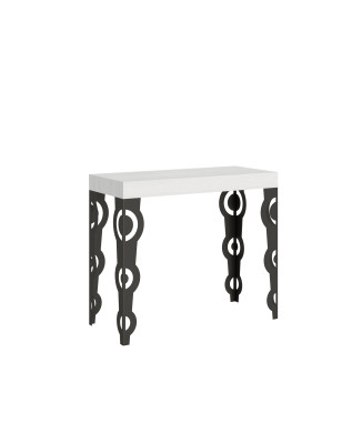 Karamay Premium console table with anthracite legs - Karamay Premium extendable console table 90x40/300 cm, white ash, anthracite legs