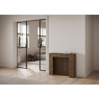 Kiba console table - Kiba extendable console table 90x25/211 cm white ash with internal extensions