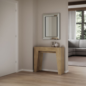 Narrow Console Table - Extendable Console Table 90x25/181 cm Narrow White Ash