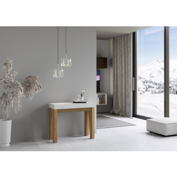 Naxy Console Table - Extendable Console Table 90x40/196 cm Naxy Small White Ash