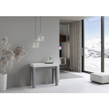 Naxy Console Table - Extendable Console Table 90x40/196 cm Naxy Small White Ash