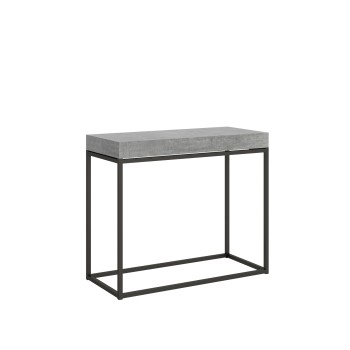 Nordica console table with anthracite frame - Extendable console table 90x40/196 cm Nordica Small White Ash with anthracite frame