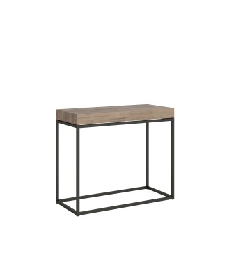 Nordica console table with anthracite frame - Extendable console table 90x40/196 cm Nordica Small Premium Natural Oak with anthracite frame
