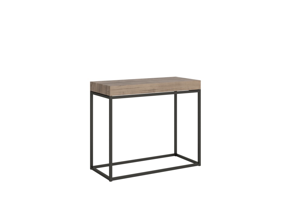 Nordica console table with anthracite frame - Extendable console table 90x40/196 cm Nordica Small Premium Natural Oak with anthracite frame