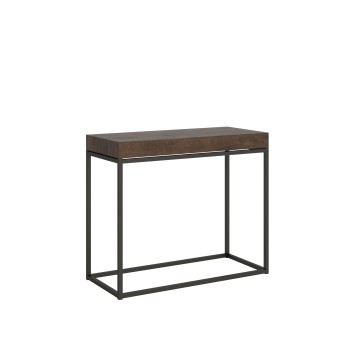 Nordica console table with anthracite frame - Extendable console table 90x40/300 cm Nordica Premium Natural Oak with anthracite frame