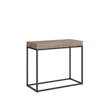 Nordica console table with anthracite frame - Extendable console table 90x40/300 cm Nordica Premium Natural Oak with anthracite frame