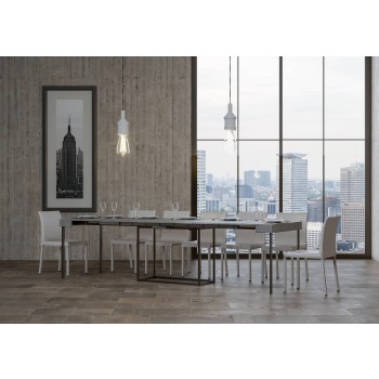 Nordica console table with anthracite frame - Extendable console table 90x40/300 cm Nordica Natural Oak with anthracite frame