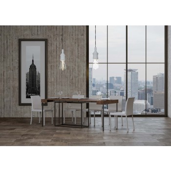 Nordica console table with anthracite frame - Extendable console table 90x40/300 cm Nordica Natural Oak with anthracite frame