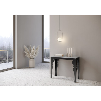 Paxon Evolution console table with anthracite legs and frame - Paxon Small Evolution extendable console table 90x40/196 cm with white ash frame and anthracite legs