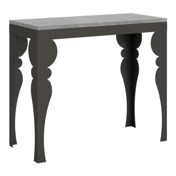 Paxon Evolution console table with anthracite legs and frame - Paxon Small Evolution extendable console table 90x40/196 cm with white ash frame and anthracite legs