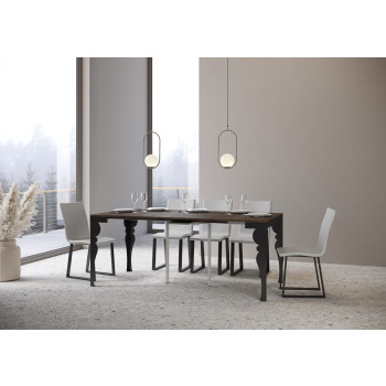 Paxon Evolution console table with anthracite legs and frame - Paxon Small Evolution extendable console table 90x40/196 cm with white ash frame and anthracite legs