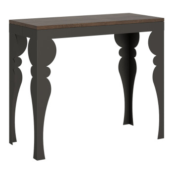 Paxon Evolution console table with anthracite legs and frame - Paxon Small Evolution extendable console table 90x40/196 cm with white ash frame and anthracite legs