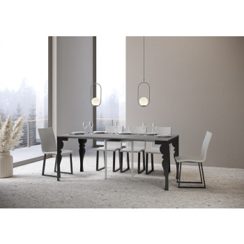 Paxon Evolution console table with anthracite legs and frame - Paxon Small Evolution extendable console table 90x40/196 cm with white ash frame and anthracite legs