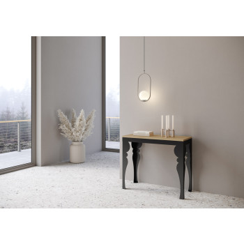 Paxon Evolution console table with anthracite legs and frame - Paxon Small Evolution extendable console table 90x40/196 cm with white ash frame and anthracite legs