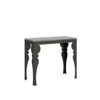 Paxon Evolution console table with anthracite legs and frame - Paxon Small Evolution extendable console table 90x40/196 cm with white ash frame and anthracite legs