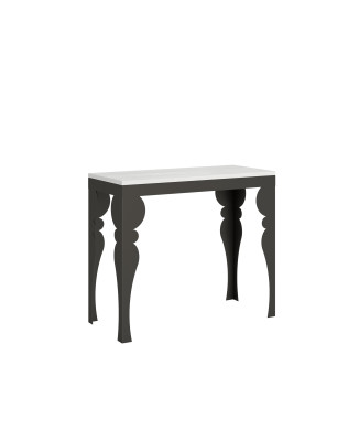 Paxon Evolution console table with anthracite legs and frame - Paxon Small Evolution extendable console table 90x40/196 cm with white ash frame and anthracite legs