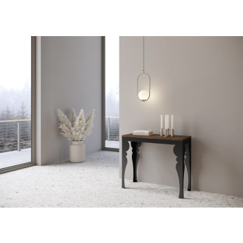 Paxon Evolution console table with anthracite legs and frame - Paxon Evolution extendable console table 90x40/300 cm, white ash, anthracite frame and legs
