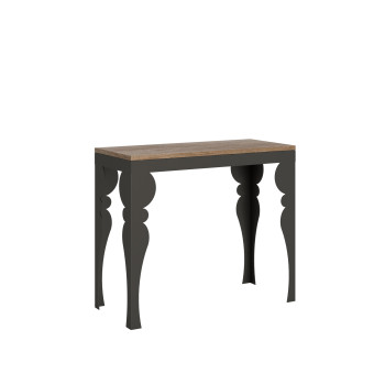 Paxon Evolution console table with anthracite legs and frame - Paxon Evolution extendable console table 90x40/300 cm, white ash, anthracite frame and legs