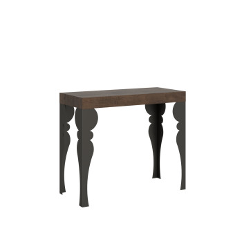 Paxon console table with anthracite legs - Paxon Small extendable console table 90x40/196 cm with white ash and anthracite legs