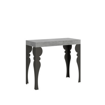 Paxon console table with anthracite legs - Paxon extendable console table 90x40/300 cm white ash with anthracite legs