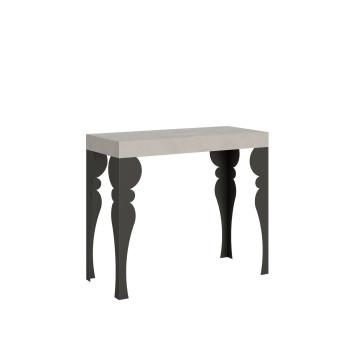 Paxon console table with anthracite legs - Paxon extendable console table 90x40/300 cm white ash with anthracite legs