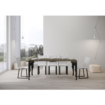 Paxon console table with anthracite legs - Paxon extendable console table 90x40/300 cm white ash with anthracite legs