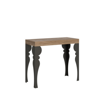 Paxon console table with anthracite legs - Paxon extendable console table 90x40/300 cm white ash with anthracite legs