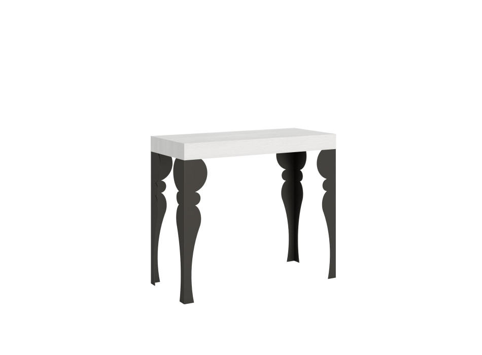 Paxon Premium console table with anthracite legs - Extendable console table 90x40/196 cm Paxon Small Premium white ash with anthracite legs