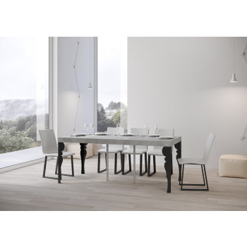 Paxon Premium console table with anthracite legs - Paxon Premium extendable console table 90x40/300 cm with white ash wood and anthracite legs