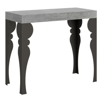 Paxon Premium console table with anthracite legs - Paxon Premium extendable console table 90x40/300 cm with white ash wood and anthracite legs