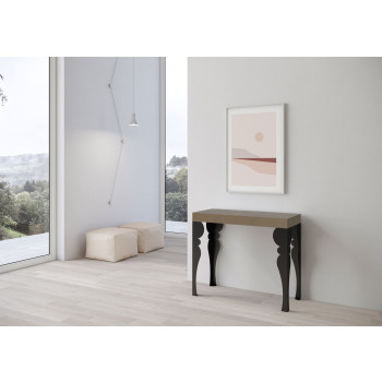 Paxon Premium console table with anthracite legs - Paxon Premium extendable console table 90x40/300 cm with white ash wood and anthracite legs