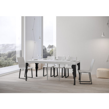 Paxon Premium console table with anthracite legs - Paxon Premium extendable console table 90x40/300 cm with white ash wood and anthracite legs