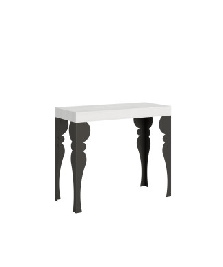 Paxon Premium console table with anthracite legs - Paxon Premium extendable console table 90x40/300 cm with white ash wood and anthracite legs