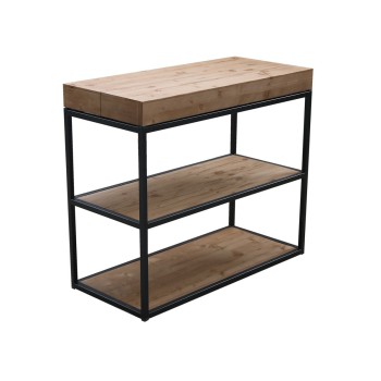 Plano console table with anthracite frame - Extendable console table 90x40/300 cm Plano White Ash with anthracite frame