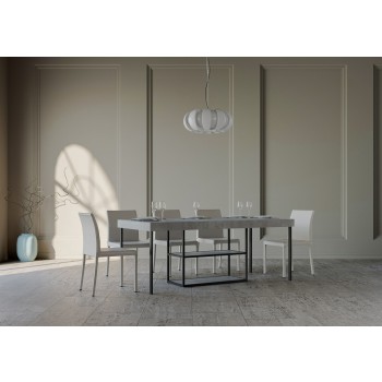 Plano console table with anthracite frame - Extendable console table 90x40/300 cm Plano Premium Natural Oak with anthracite frame