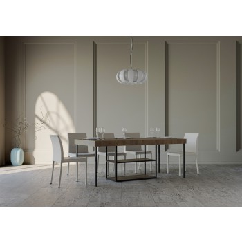 Plano console table with anthracite frame - Extendable console table 90x40/300 cm Plano Premium Natural Oak with anthracite frame