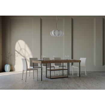 Plano console table with anthracite frame - Extendable console table 90x40/300 cm Plano Premium Natural Oak with anthracite frame