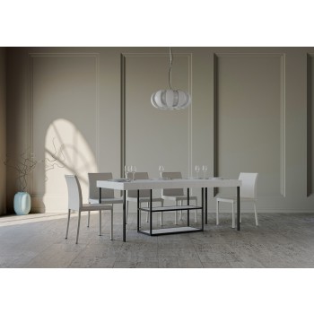 Plano console table with anthracite frame - Extendable console table 90x40/300 cm Plano Premium Natural Oak with anthracite frame