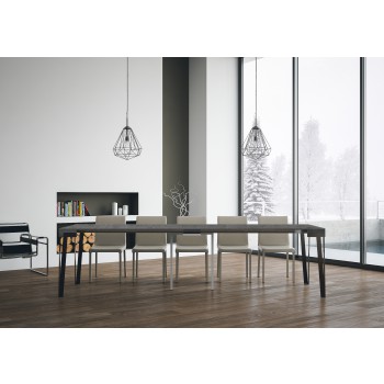 Rio console table with anthracite frame - 90x40/300 cm Rio extendable console table in natural oak with anthracite frame