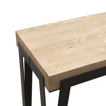 Rio console table with anthracite frame - 90x40/300 cm Rio extendable console table in natural oak with anthracite frame