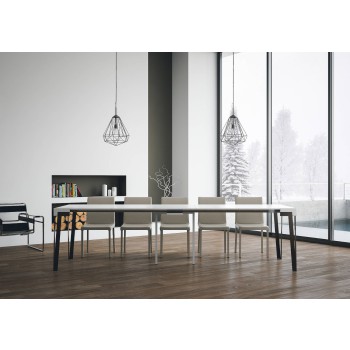 Rio console table with anthracite frame - 90x40/300 cm Rio extendable console table in natural oak with anthracite frame