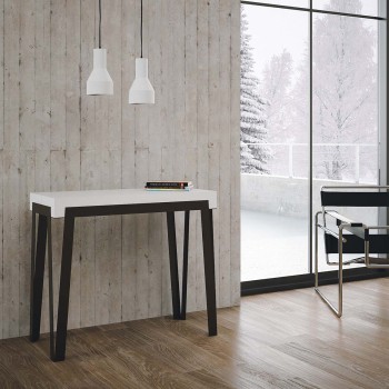 Rio console table with rust frame - Extendable console table 90x40/196 cm Rio Small Natural Oak with rust frame