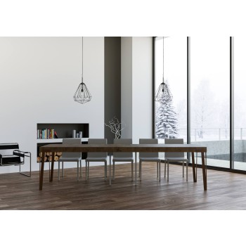 Rio console table with rust frame - 90x40/300 cm Rio Premium extendable console table with natural oak and rust frame