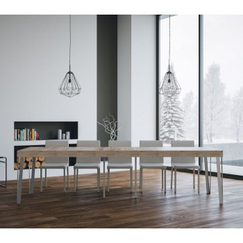 Rio console table with rust frame - 90x40/300 cm Rio Premium extendable console table with natural oak and rust frame