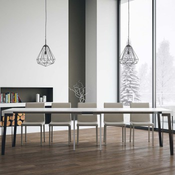 Rio console table with rust frame - Extendable console table 90x40/300 cm Rio Oak Nature with rust frame