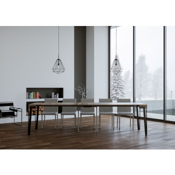 Rio console table with rust frame - Extendable console table 90x40/300 cm Rio Oak Nature with rust frame