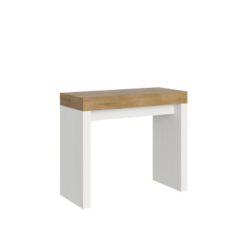 Roxell Console Table - Extendable Console Table 90x40/196 cm Roxell Small White Ash