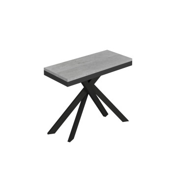 Saki Evolution console table with anthracite legs and frame - Saki Small Evolution extendable console table 90x40/196 cm with white ash wood and anthracite legs