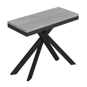 Saki Evolution console table with anthracite legs and frame - Saki Evolution extendable console table 90x40/300 cm with white ash wood and anthracite legs